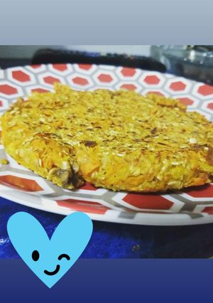 Una foto de Tortilla de zanahorias con champiñones