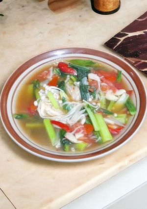 Foto resep Enoki Sawi Hijau Saus Tiram
