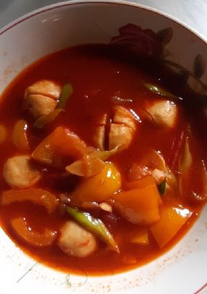 Foto resep Bakso paprika saos asam manis pedas
