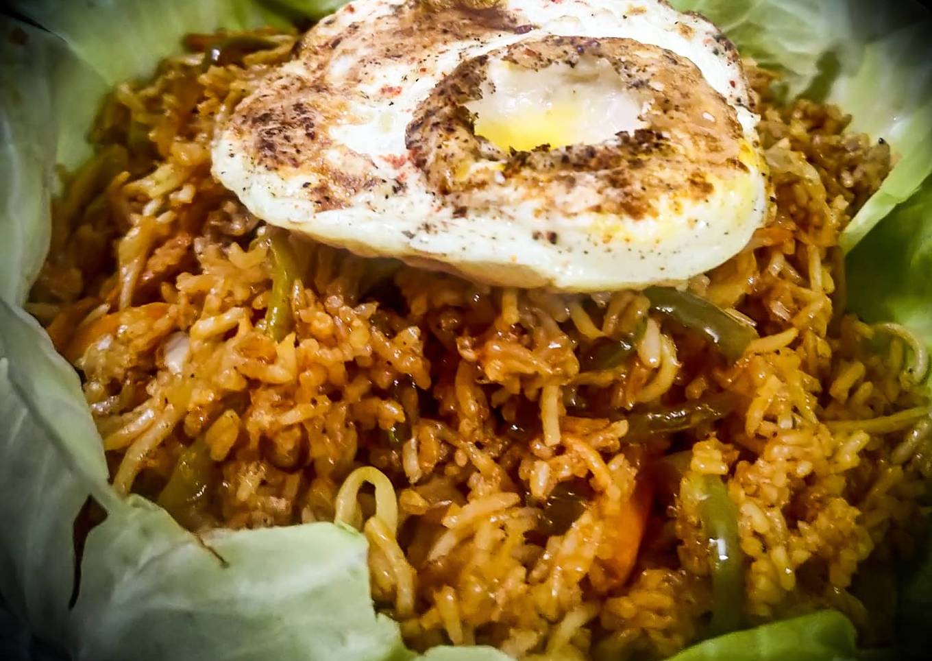 Triple Schezwan Fried Rice With Hot Sauce