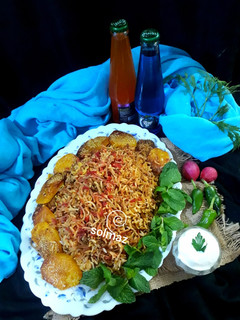 عکسی از دستور رشته پلو با لبوsolmaz
