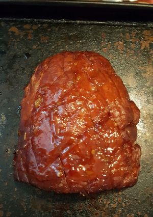 A picture of Smoked ham with a sweet chili glaze.