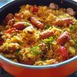 Arroz con salchichas