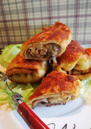 Zdjęcie przepisu Krokiety z kapustą i pieczarkami.