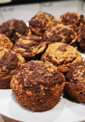 Una foto de Muffins marmolados de Harina de Almendras y avena multisemillas