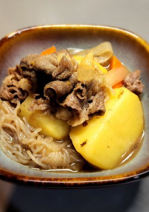 A picture of Nikujaga - Japanese Beef and Potato Stew.