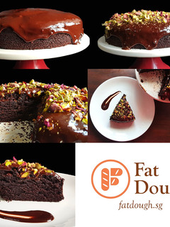 A picture of Nigella Lawson's Dark & Sumptuous Chocolate Cake.