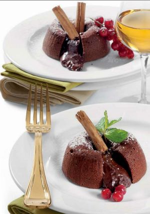 A picture of ''soft-hearted'' chocolate cupcakes.