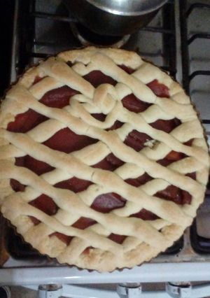 Una foto de Tarta de membrillo y batata
