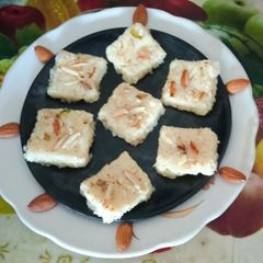 A picture of Delicious tasty coconut milk powder Barfi.