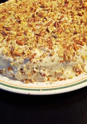 Una foto de Pastel de zanahoria con betún de queso