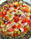 Pizza con base de berenjenas