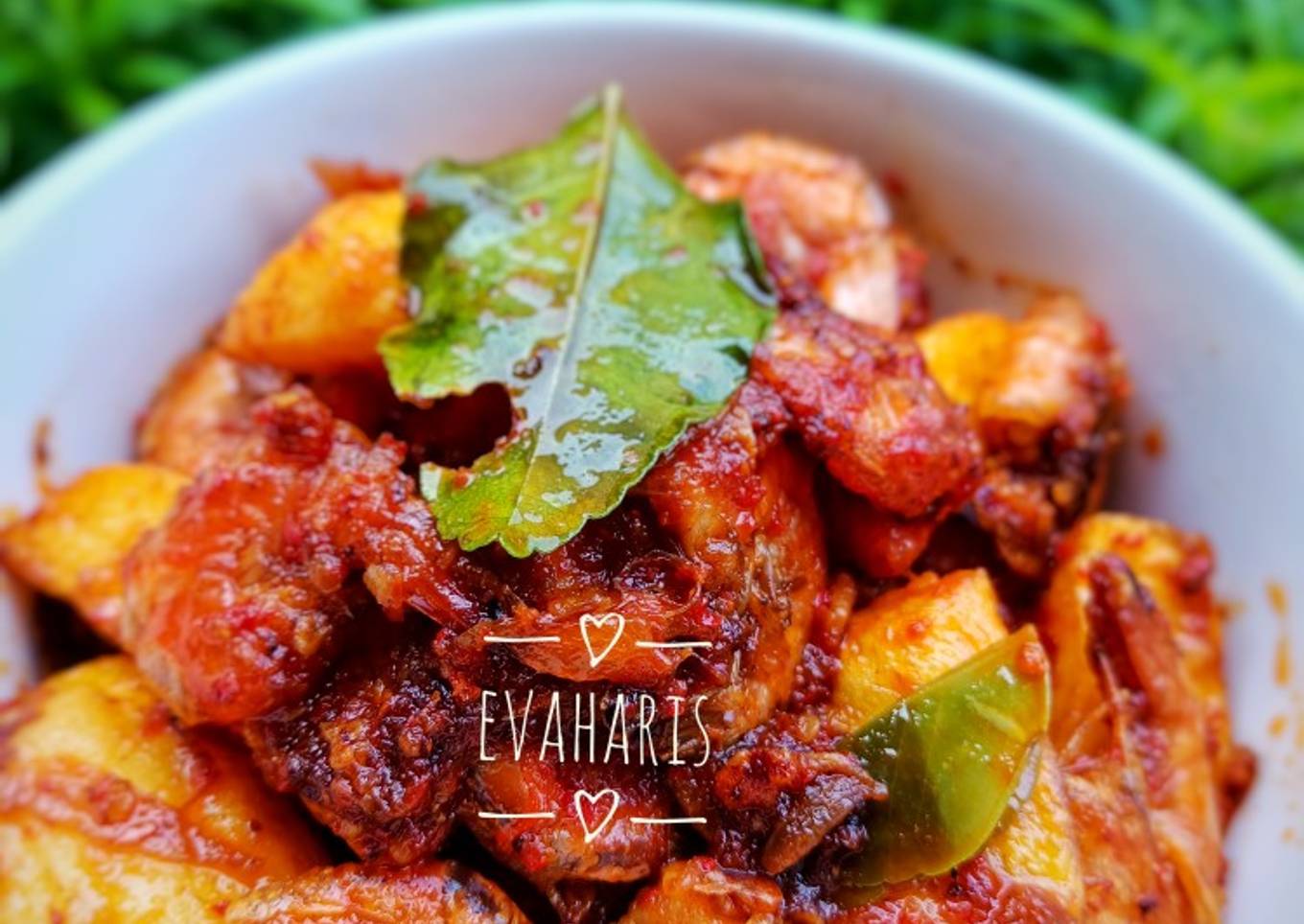 Sambalado udang kentang