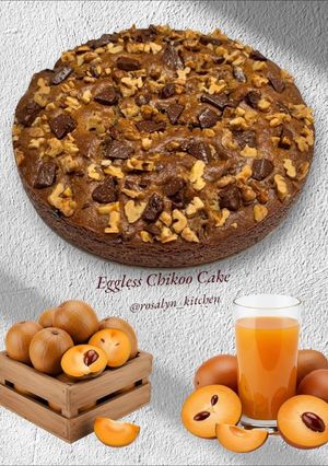 A picture of Eggless Chikoo Cake.
