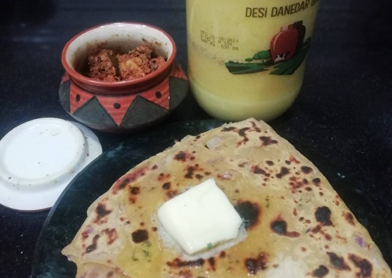 Leftover chana dal paratha