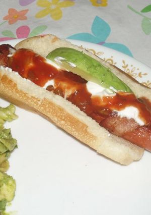 A picture of Bacon Wrapped Mexican Hotdogs.