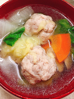 豬肉丸子湯(肉団子スープ) 的食譜成品照片