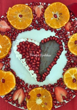 A picture of Water melon heart Chocolate delight.