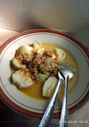 Foto resep Lontong gule kacang ijo