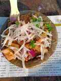 Kabuli chana chat with raddish lachcha