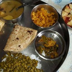 A picture of Special Sindhi Bhatia Lunch Moong Choka Curry.