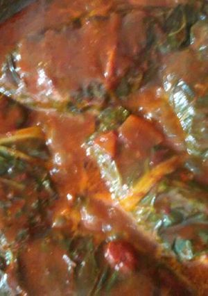 Una foto de Acelgas rellenas en rojo