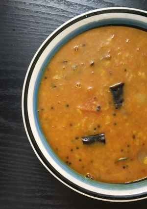 A picture of Idly Sambar Without Veggies| Homemade Sambar | Lentil Recipe |Toor Dal (Pigeon Peas) Sambar Recipe.
