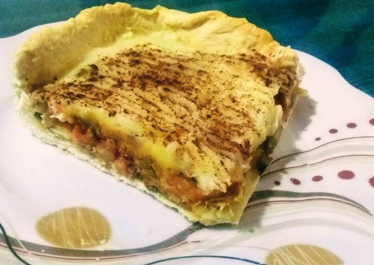 Pastel de berenjena, papa y atún