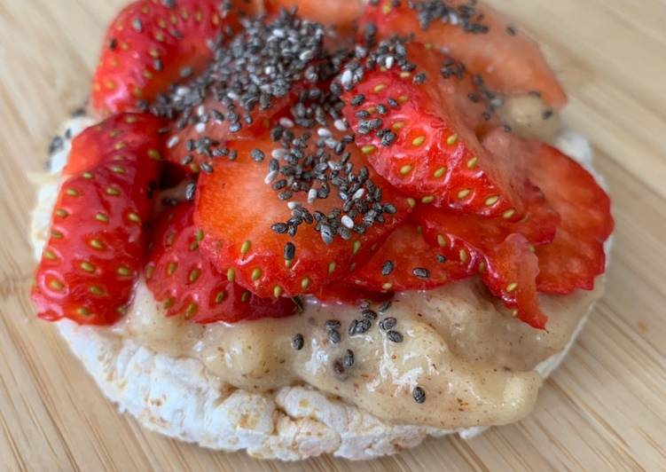 Recipe of Super Quick Homemade Strawberry Banana and Nut Butter snack
