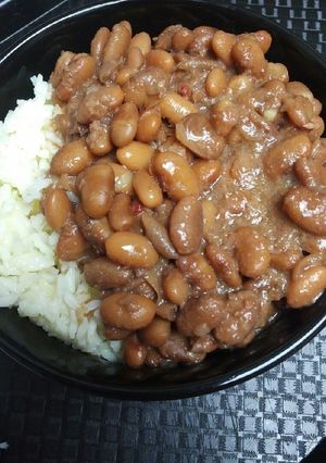 A picture of Pinto Beans and Saffron Rice.