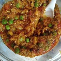 A picture of Baingan Mutter bhurji(eggplant & peas bhurji).