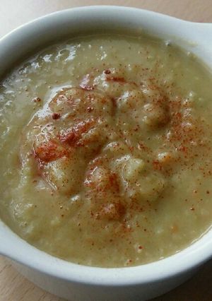 A picture of Vickys Green Split Pea Soup, GF DF EF SF NF.