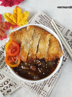 Foto resep 72. Rice Bowl- Chicken Katsu with Blackpepper Sauce