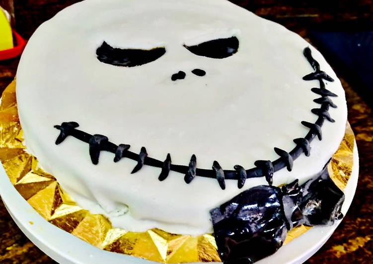 How to Make Super Quick Homemade Tarta Jack Skellington 🍰💀 (HALLOWEEN)