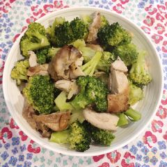 A picture of Brocolli with Roast Chicken.