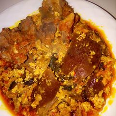 A picture of Lumpy Egusi soup.