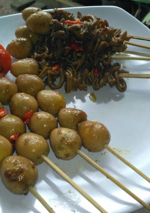 Foto resep Sate telur puyuh & sate usus ala HIK/ Angkringan