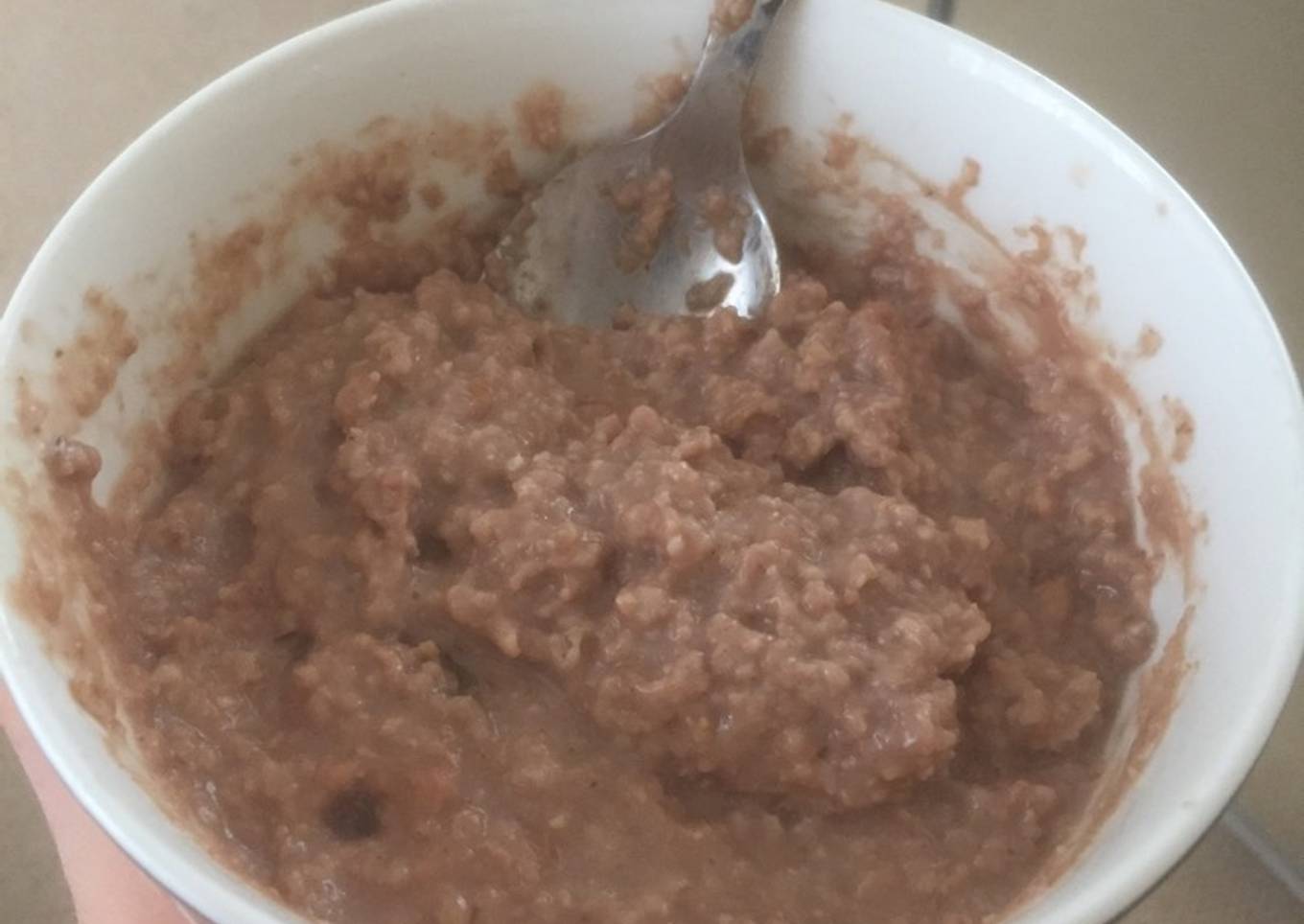 Healthy homemade chocolate hazelnut porridge!