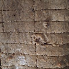 Keto flatbread with sesame flour and peanut butter A picture of Keto flatbread with sesame flour and peanut butter.