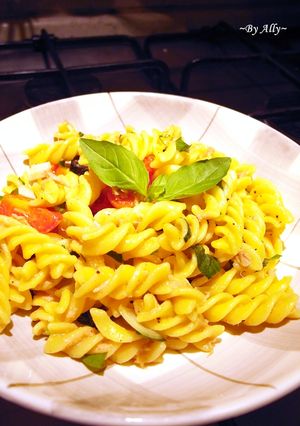 五彩繽紛溫沙拉 Fusilli colorati 的食譜成品照片
