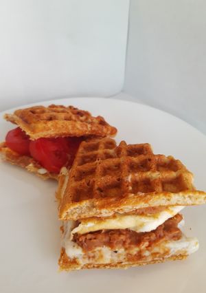 Una foto de Waffle salado