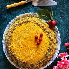 Wholewheat Mango Cake With Cream Cheese Mango Frosting 🎂 A picture of Wholewheat Mango Cake With Cream Cheese Mango Frosting 🎂.