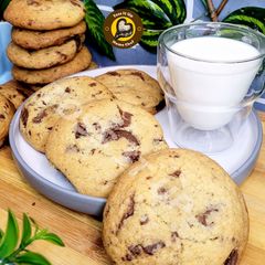 A picture of Bakery Style Crinkle Top Chewy Chocolate Chips Cookies Chocolate Chunk Cookies.