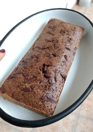 Una foto de Budín de banana, avena y cacao