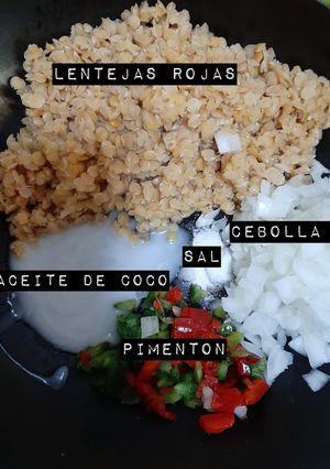 Una foto de Lentejas Rojas en aceite de coco