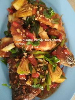 Foto resep Ikan gurami bumbu Kari asam manis