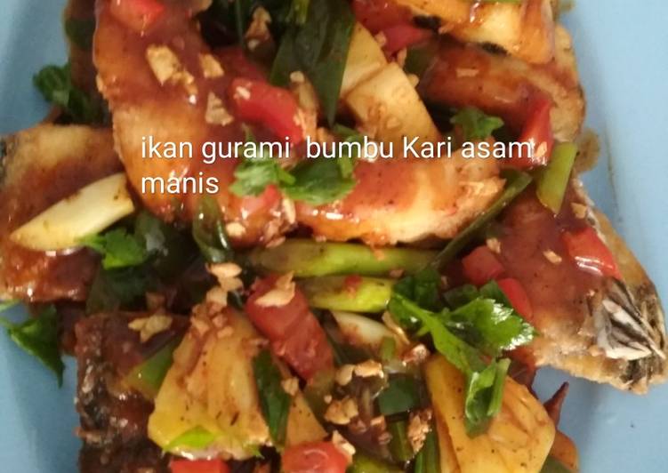 Resep: Makan di DimeIkan gurami bumbu Kari asam manis