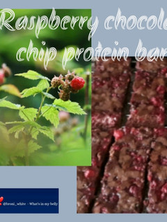 A picture of Raspberry chocolate chip protein bars.