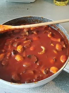 Una foto de Ragú de champiñones