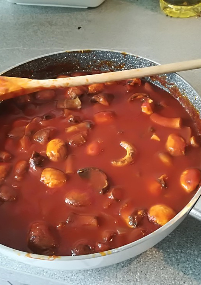Una foto de Ragú de champiñones